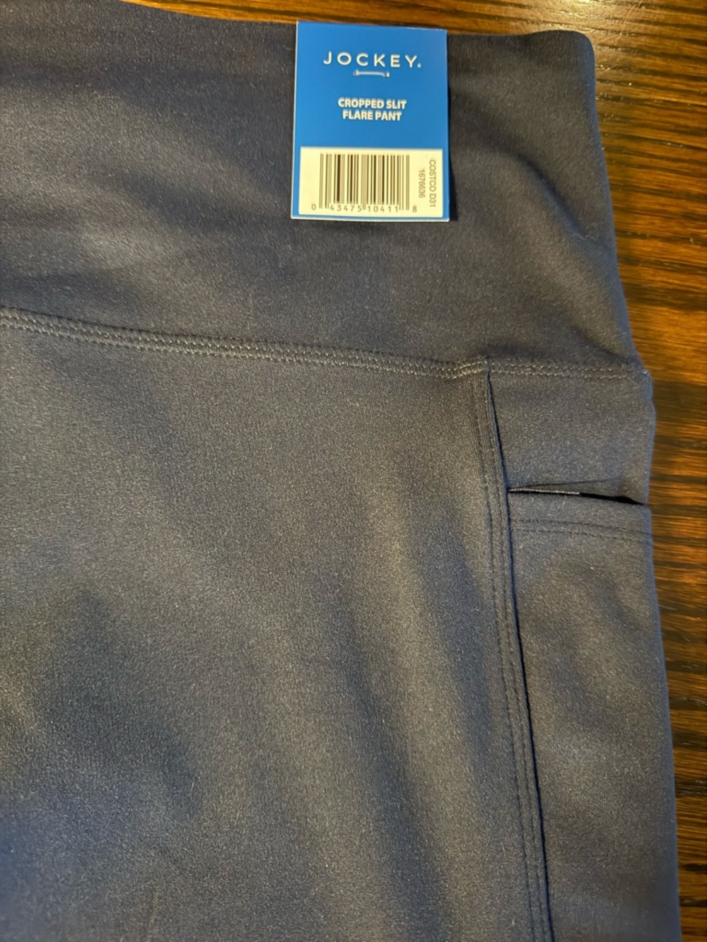 Jockey Cropped Slit Flare Pants NWT 2 Pair Bundle Dark Blue/ Black Side Pocket L - Picture 9 of 11